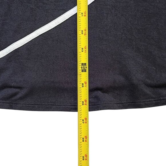 Cable & Gauge Black A-Line Tunic Top M White Trim 3/4 Sleeve Stretch Knit - Picture 5 of 8